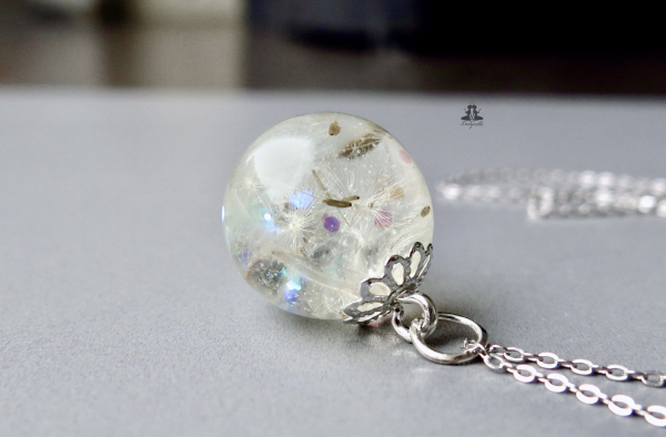 Schmuckset Ladyville echte Blüten Hochzeitsschmuck individueller Schmuck Geschenk Pusteblume